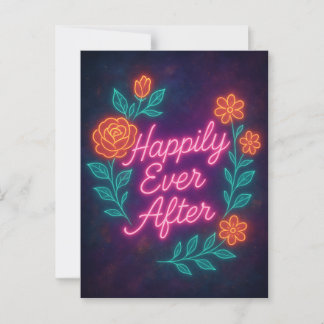 Happily Ever After – Neon Vintage Ethereal Glow Postcard