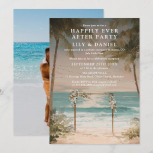 Happily Ever After Ocean Beach Photo Wedding Invitation