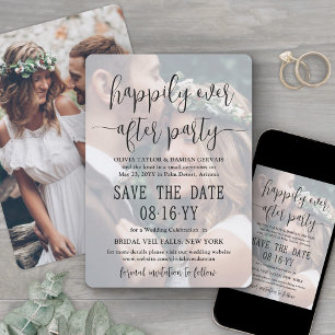 Happily Ever After Party 2 Photo Overlay Wedding Save The Date