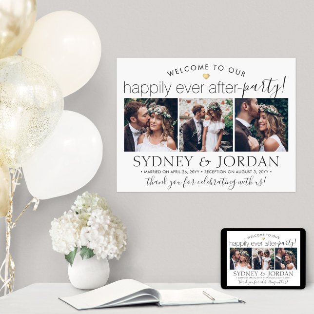 Happily Ever After Party 3 Photo Wedding Reception Poster (Creator Uploaded)