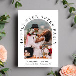 Happily Ever After Party Arch Photo Wedding Invitation<br><div class="desc">Elegant elopement or private wedding announcement and reception invitation. The front features your photo in an arched frame and "Happily Ever After Party" in elegant typography. Under your photo you can add your first names, wedding date and location. On the reverse you can personalise your message in more detail and...</div>