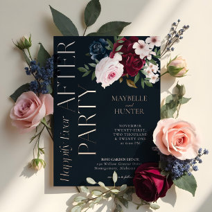 Happily Ever After Party Burgundy Navy Florals