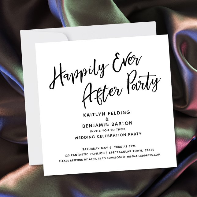 Happily Ever After Party Casual Script Reception Invitation (Creator Uploaded)