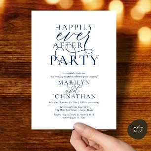 Happily Ever After Party, Classy Wedding Dinner Invitation