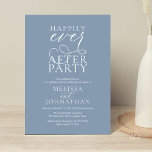 Happily Ever After Party, Classy Wedding Reception Invitation<br><div class="desc">Elegantly announce your happily ever after with our modern classy dusty blue theme wedding elopement celebration invitation card, "Happily Ever After Party". Tailored for couples continuing their love story, this invitation strikes a perfect balance of sophistication and charm, setting the scene for an unforgettable event. Featuring a modern contemporary script...</div>
