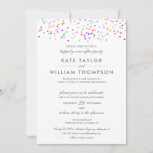 Happily Ever After Party Confetti Wedding Vows Invitation