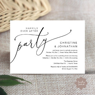 Happily Ever After Party, Elopement Dinner Dancing Invitation