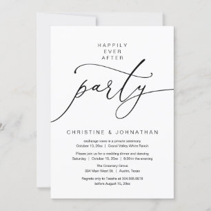 Happily Ever After Party, Elopement Dinner Dancing Invitation