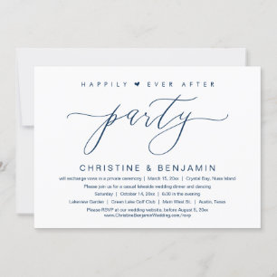 Happily Ever After Party, Elopement, Modern Script Invitation
