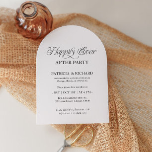 Happily Ever After Party Elopement Photo Arch Invitation