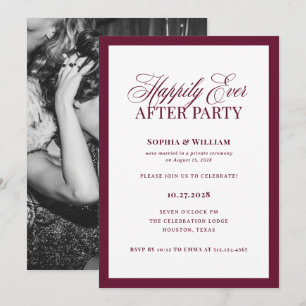 Happily Ever After Party   Elopement Reception Invitation