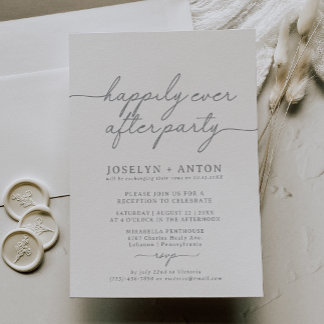 Happily Ever After Party Elopement Reception Invitation