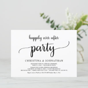 Happily Ever After Party, Elopement Rustic Wedding Invitation