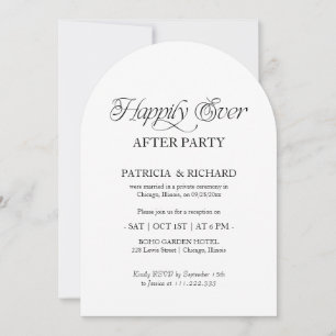 Happily Ever After Party Minimal Elopement Photo Invitation