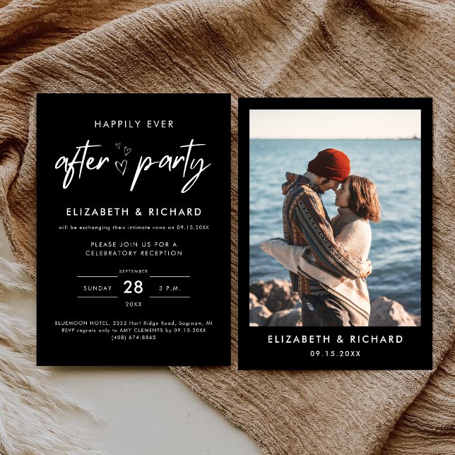 Happily Ever After Party Minimal Wedding Reception Invitation (Creator Uploaded)