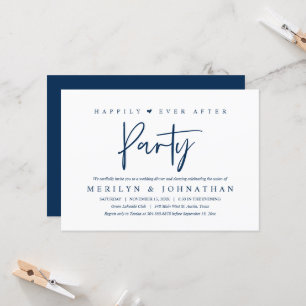 Happily Ever After Party Minimalist Wedding Invitation