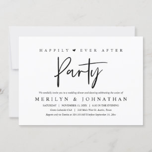 Happily Ever After Party Minimalist Wedding Invitation