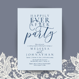 Happily Ever After Party, Modern Classy Wedding Invitation