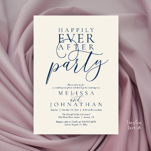 Happily Ever After Party, Modern Classy Wedding Invitation