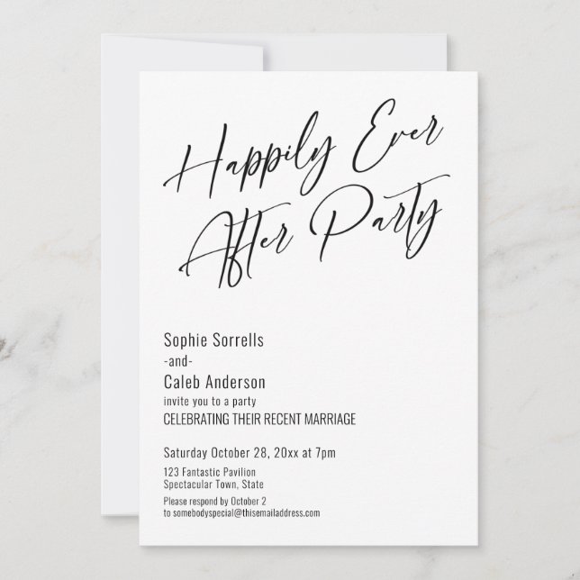 Happily Ever After Party Modern Elegant Invitation (Front)