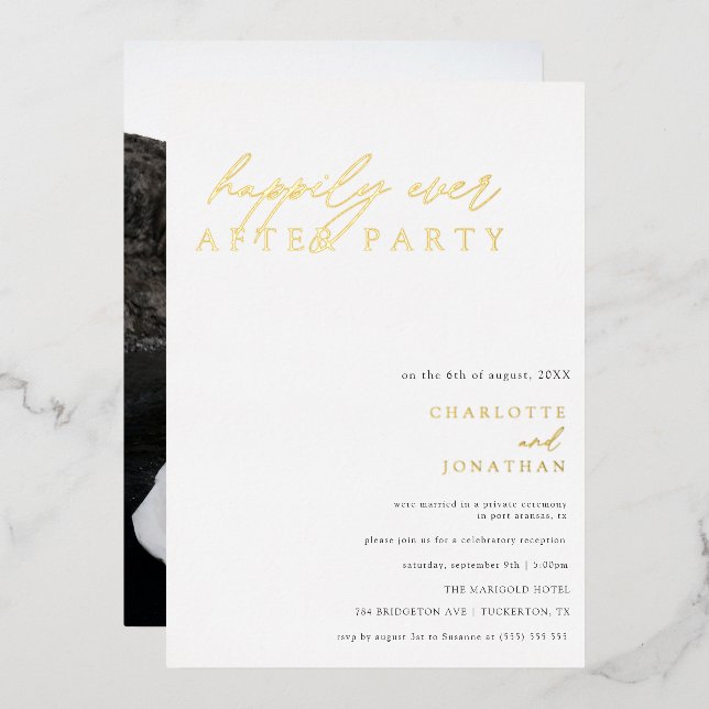 Happily Ever After Party Modern Elopement Wedding (Front/Back)