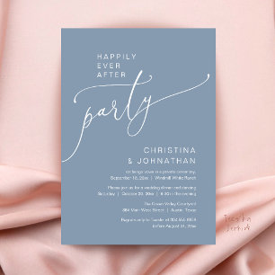 Happily Ever After Party, Modern Reception Dinner Invitation