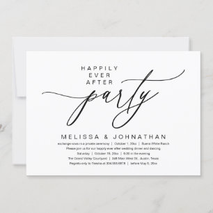 Happily Ever After Party Modern Romantic Dinner Invitation