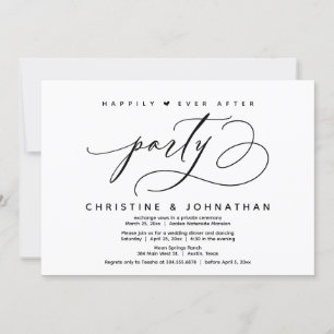 Happily Ever After Party, Modern Wedding Dinner Invitation