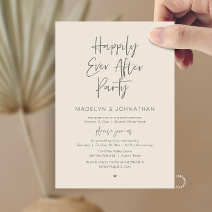 Happily Ever After Party, Modern Wedding Dinner Invitation