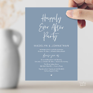 Happily Ever After Party, Modern Wedding Dinner Invitation