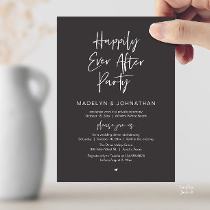 Happily Ever After Party, Modern Wedding Dinner Invitation