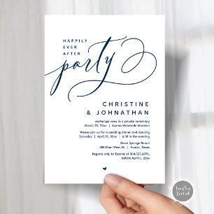 Happily Ever After Party, Modern Wedding Dinner Invitation