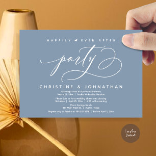 Happily Ever After Party, Modern Wedding Dinner Invitation