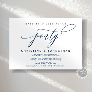 Happily Ever After Party, Modern Wedding Dinner Invitation