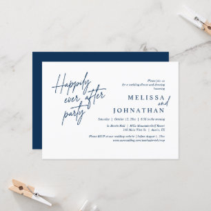 Happily Ever After Party, Modern Wedding Dinner Invitation