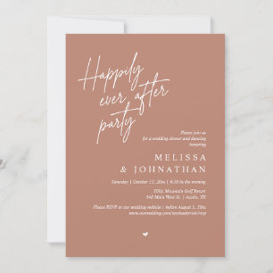 Happily Ever After Party, Modern Wedding Dinner Invitation