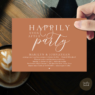 Happily Ever After Party Modern Wedding Elopement Invitation