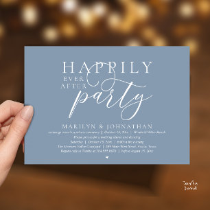 Happily Ever After Party Modern Wedding Elopement Invitation