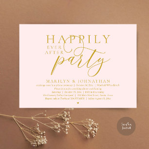 Happily Ever After Party Modern Wedding Elopement Invitation