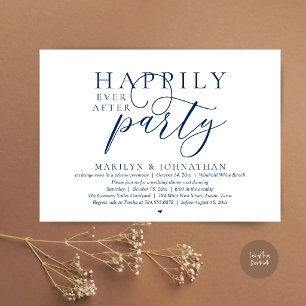 Happily Ever After Party Modern Wedding Elopement Invitation
