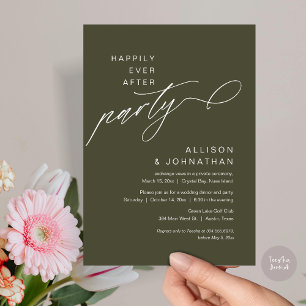 Happily Ever After Party, Modern Wedding Elopement Invitation