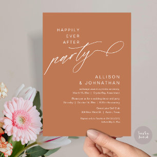 Happily Ever After Party, Modern Wedding Elopement Invitation