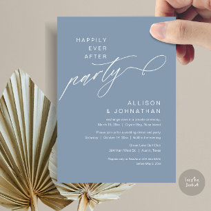 Happily Ever After Party, Modern Wedding Elopement Invitation