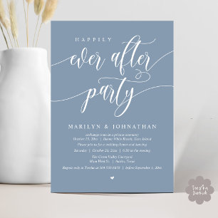 Happily Ever After Party Modern Wedding Elopement Invitation