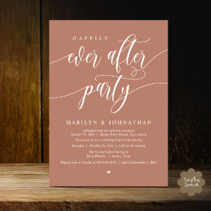 Happily Ever After Party Modern Wedding Elopement Invitation
