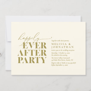 Happily Ever After Party, Modern Wedding Reception Invitation
