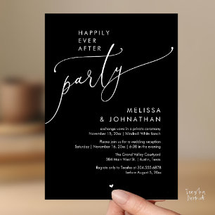 Happily Ever After Party Modern Wedding Reception Invitation