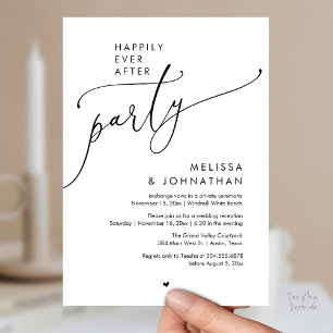 Happily Ever After Party Modern Wedding Reception Invitation