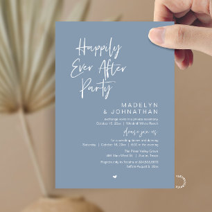 Happily Ever After Party, Modern Wedding Reception Invitation