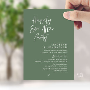Happily Ever After Party, Modern Wedding Reception Invitation
